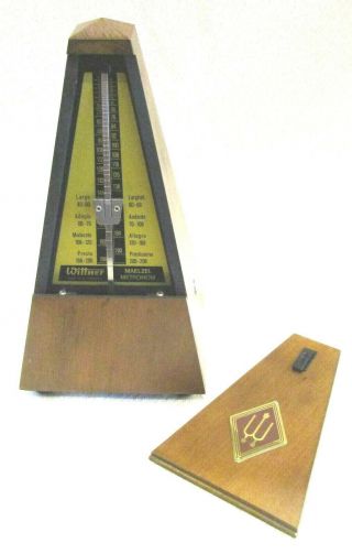 Vintage Wittner Maelzel Metronome Wood Grain West Germany Missing Winding Key