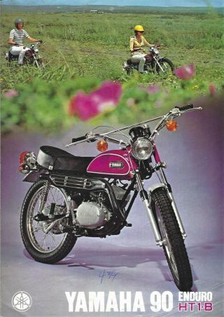 Rare Vintage 1971 Yamaha 90 Enduro Ht1 - B Motorcycle Sales Brochure