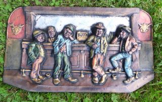 Heavy Metal Wall Plaque Bar Pub Vintage Tavern Decor 20x11 " Miners Old Gents