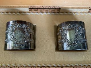 Vintage Argento 800 Silver Napkin Rings w/ Presentation Box 2