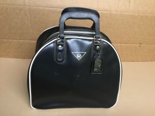 Amf Bowling Ball Bag Black Vintage Case W/ Metal Rack Retro Style 4 10 Pin