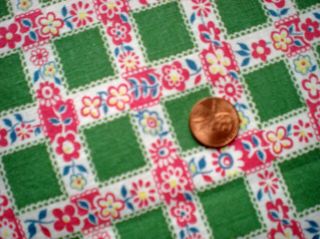 FLORAL Full Vtg FEEDSACK Quilt Sewing Doll Clohtes Craft Fabric Green Red Blue 3