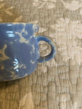 2pc Vintage Bennington Potters Blue White Flat Bottom Cup / Mug 1626 d 4