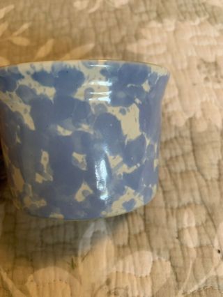 2pc Vintage Bennington Potters Blue White Flat Bottom Cup / Mug 1626 d 5