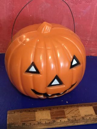 Vintage Halloween Hard Plastic Pumpkin Head Large