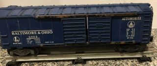 Vintage O Lionel 6468 Blue B&o Baltimore Ohio Box Car Very Good