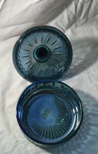 Blue Carnival Vintage Candy Dish with Lid 4