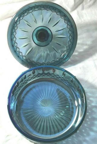 Blue Carnival Vintage Candy Dish with Lid 5
