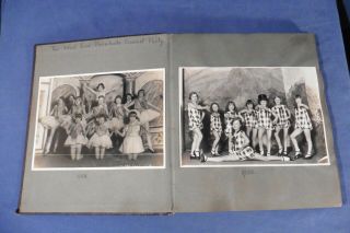 Vintage Photograph Album With 36 Girls Dancers Pictures Dates Names Rosebud