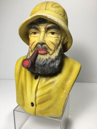 Vintage Ceramic Fisherman Statue Bust Nautical Décor