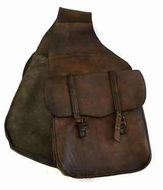 Vintage Western Motorcycle Leather Saddle Bags