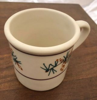 Vintage 1982 Hartstone Pottery Mug Hand Painted Pine Cone Branch Coffee Tea Mug 4