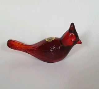 Vintage Westmoreland Ruby Red Glass Cardinal Bird