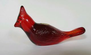 Vintage Westmoreland Ruby Red Glass Cardinal Bird 3