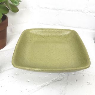 Vintage Ceramic GLIDDEN Pottery 23 Speckled Green Rectangle Serving Bowl 10” 4