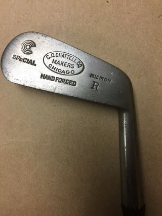 Vintage Cc Chattell - Smooth Face Special Mid Iron Hickory Wood Shaft Golf Club