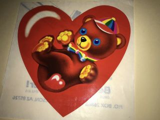 Lisa Frank Jumbo Sticker Vintage Red Heart With Bear Reserved For Lindsey