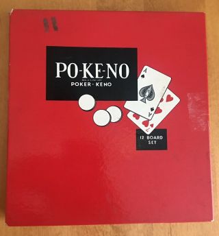 60’s Vintage Po - Ke - No (pokeno) Board Game,  12 Cards For Play - Complete Set