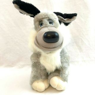 Pooch Patrol Dog Plush Tonka Stuffed Toy 10 " 1990 Gray White Shows Teeth Vintage
