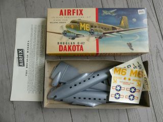 Vintage Airfix Douglas C - 47 Dakota Airplane Model Kit 1/72 Military Plane Wwii