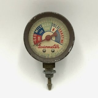 Vintage Gasometer Car Gas Fuel Gauge Steampunk Hot Rod Rat Rod Auto Racing