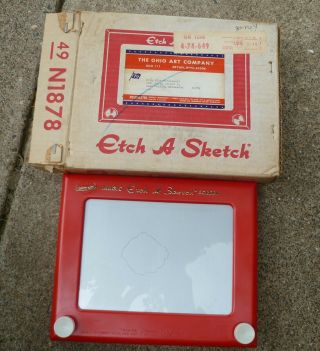1969 Vintage Etch A Sketch In Mailing Box