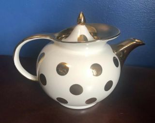 Vintage Hall China Windshield Gold Dot Teapot Tea Pot 6 Cup.