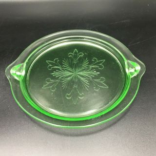 Vintage Green Depression Glass Lid For D & B Mixing/batter Bowl W/ 2 Spouts