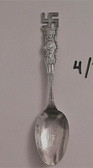 Vintage Sterling American Indian " Swastika " Souvenir Spoon