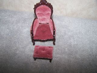1:12 Dollhouse Miniature Chair Commercial & Foot Stool