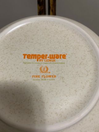 VINTAGE LENOX TEMPER - WARE TEMPERWARE FIRE FLOWER CEREAL BOWLS SET OF 4 5