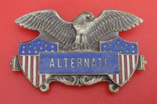 Vintage Patriotic Pin Badge: Usa Eagle & Flag Image