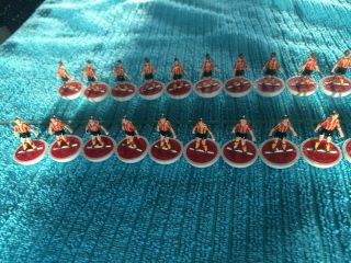 Vintage Subbuteo HW Team Painted Red Stripes On Yellow Black Shorts VGC 3