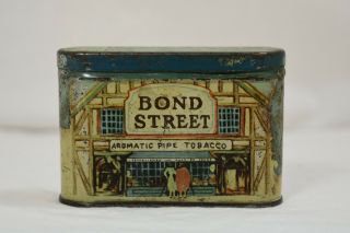 Vintage Bond Street Pipe Tobacco Sample Size Vertical Tin - 90 Year Canopy