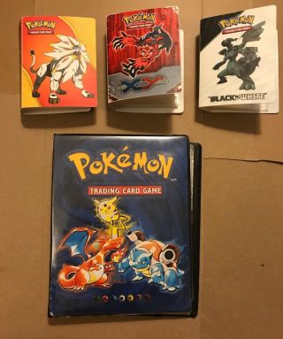 Pokemon Binders - 3 - 30 Sheet Booklets & Vintage Charizard Blastoise Pikachu