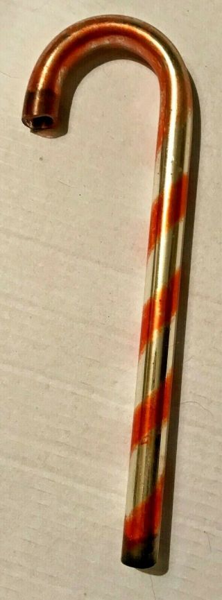 Vintage 6 3/4 " Kentlee Red Striped Glass Candy Cane Christmas Ornament Usa