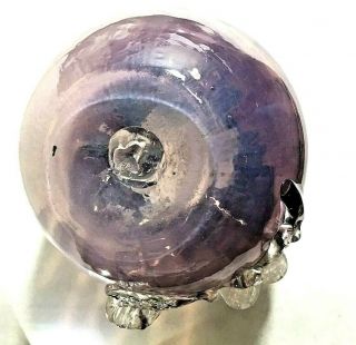 ANTIQUE VINTAGE BOHEMIAN CZECH ART GLASS ROSE BOWL WITH RIGEREE AMETHYST 4
