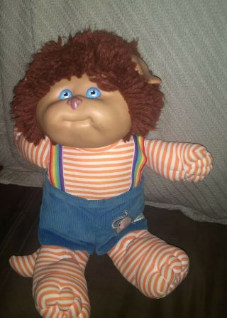 Vintage 1985 Cabbage Patch Koosas Lion Doll Stripped With Overalls