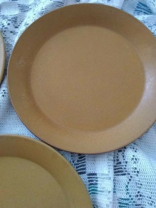 6 Vintage Bennington Potters Vermont Mustard Yellow 1629 DINNER PLATES 9 1/2 