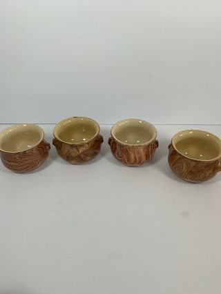 Vintage EMIL CAHOY Handcrafted Swirled Pottery Colome South Dakota Set 4 Bowls 2