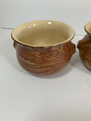 Vintage EMIL CAHOY Handcrafted Swirled Pottery Colome South Dakota Set 4 Bowls 3