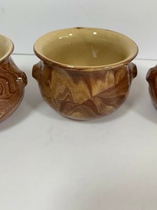 Vintage EMIL CAHOY Handcrafted Swirled Pottery Colome South Dakota Set 4 Bowls 4