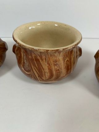 Vintage EMIL CAHOY Handcrafted Swirled Pottery Colome South Dakota Set 4 Bowls 5