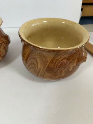 Vintage EMIL CAHOY Handcrafted Swirled Pottery Colome South Dakota Set 4 Bowls 6