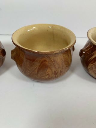 Vintage EMIL CAHOY Handcrafted Swirled Pottery Colome South Dakota Set 4 Bowls 8