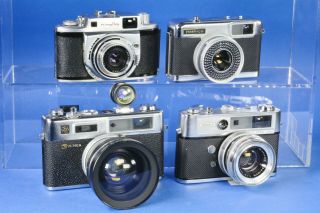 4) Vintage Japan Rangefinder Cameras 1) w Wide Angle And Finder 2