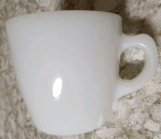Vintage Fire King C - Handle Tapered Thick Restaurant Ware Milk Glass Coffee Mug