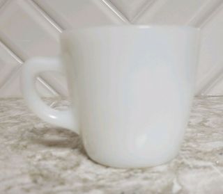 Vintage Fire King C - Handle Tapered Thick Restaurant Ware Milk Glass Coffee Mug 3
