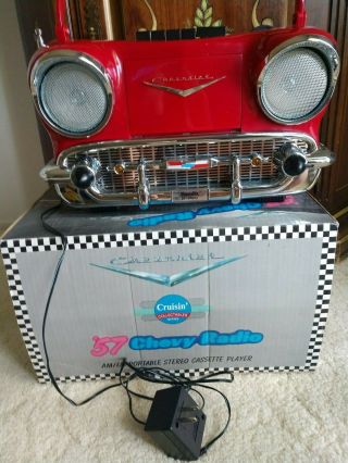 Rare Vintage ' 57 Chevy Radio - AM/FM Portable Stereo Cassette Player - 2