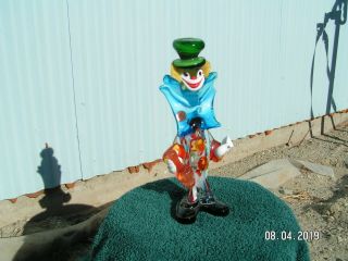 Vintage Murano Glass 11.  5” Clown Made in Italy Art Hand blown One of a kind 2
